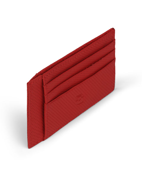 Compact Leather Cardholder - Red
