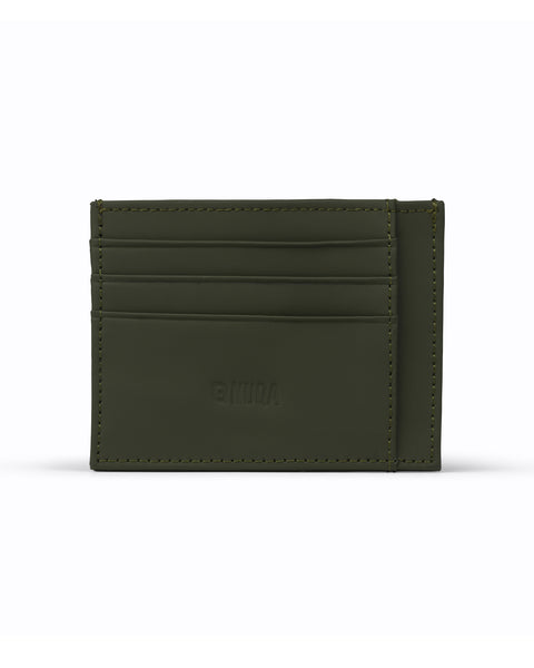 Compact Leather Cardholder - Olive Green